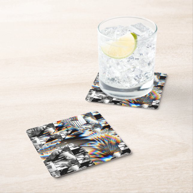 Rainbow Assault  Square Paper Coaster (Insitu)