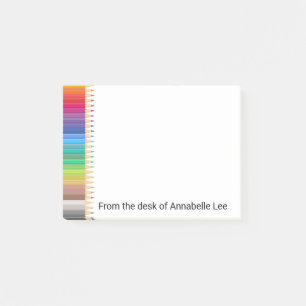 Rainbow Assortment Colored Pencils Light Post-it Notes