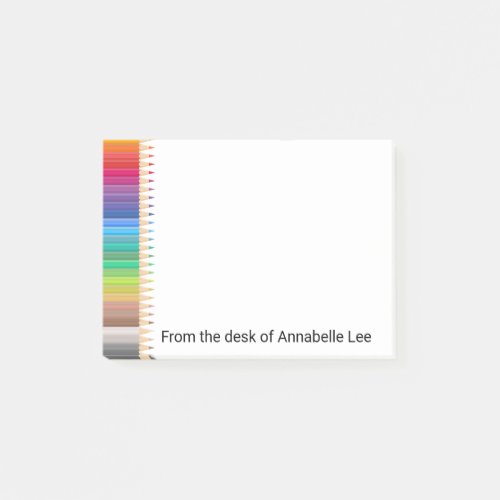 Rainbow Assortment Colored Pencils Light Post_it Notes