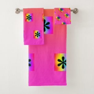 Rainbow Asterisk Repeat  Bath Towel Set