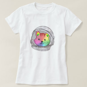 Rainbow Astro Cat Shirt - Starry Night Space Tee