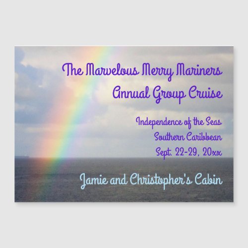 Rainbow at Sea Group Cruise Stateroom Door Marker