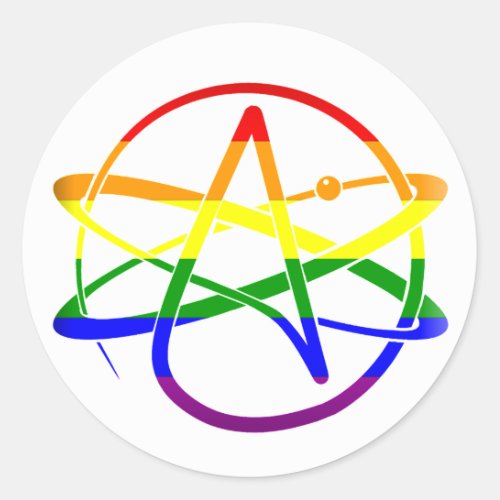 Rainbow Atheist Classic Round Sticker