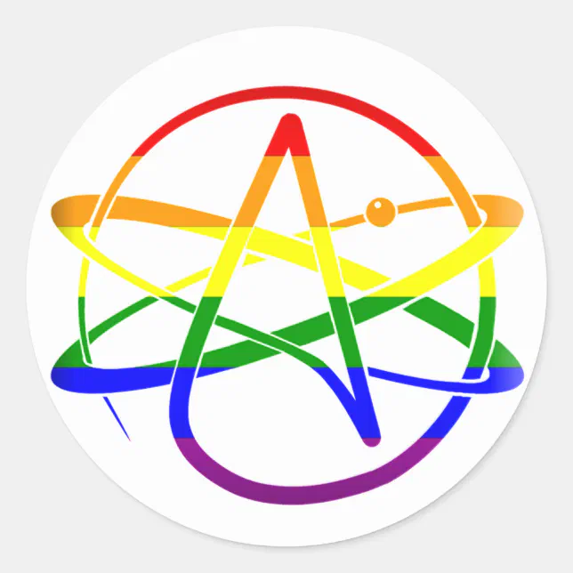 Rainbow Atheist Classic Round Sticker | Zazzle