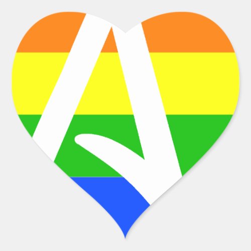 Rainbow Atheist Flag Heart Sticker