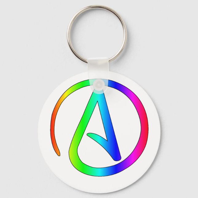 Rainbow Atheist Keychain (Front)
