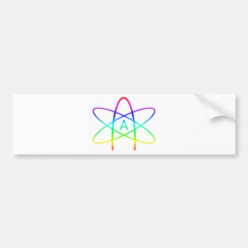Rainbow Atheist Symbol Bumper Sticker