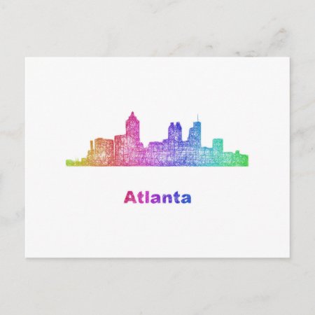 Rainbow Atlanta Skyline Postcard