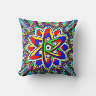 Rainbow Atomic Freak Out Throw Pillow