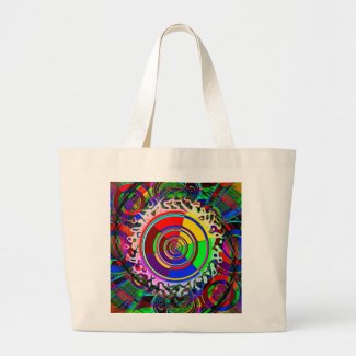 Rainbow Atomic No Danger Sign Large Tote Bag