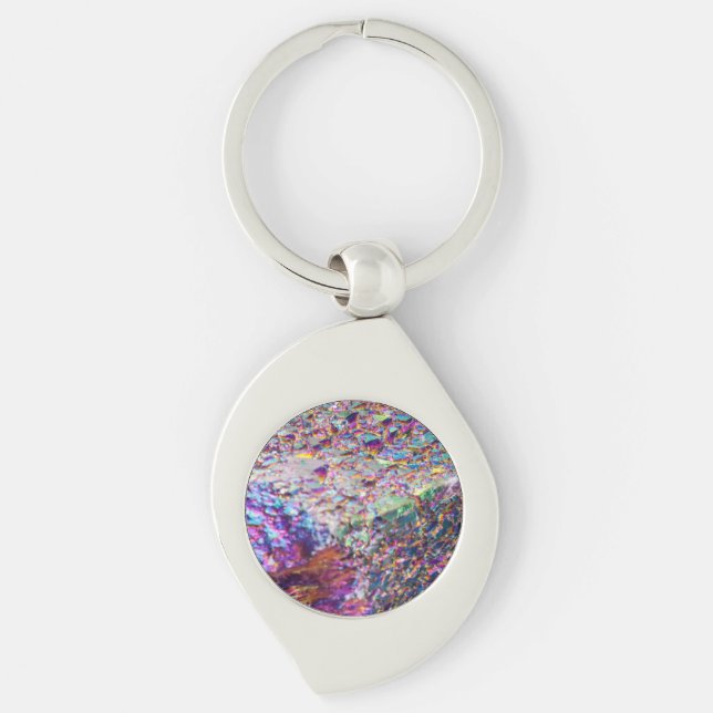 Rainbow Aura Crystals Keychain (Front)