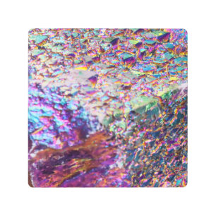 Rainbow Aura Crystals Metal Print