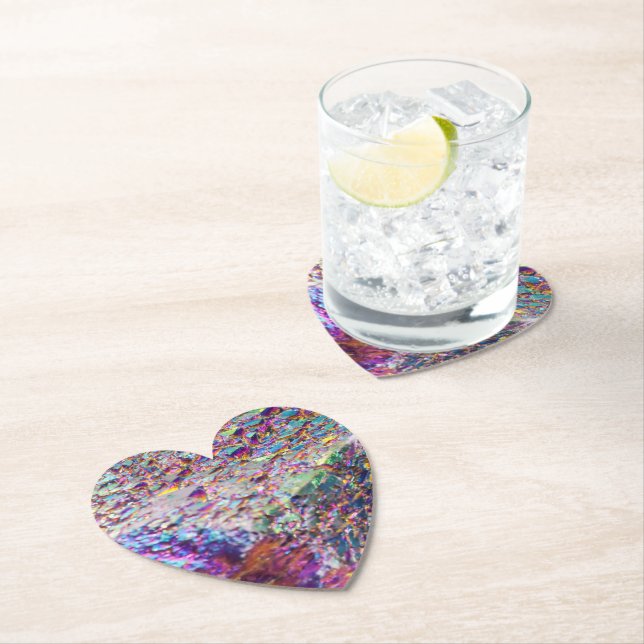 Rainbow Aura Crystals Paper Coaster (Insitu)