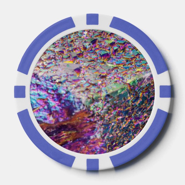 Rainbow Aura Crystals Poker Chips (Front)