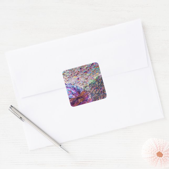 Rainbow Aura Crystals Square Sticker (Envelope)