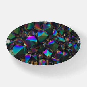 Rainbow Aura Mineral Cluster Custom Paperweight