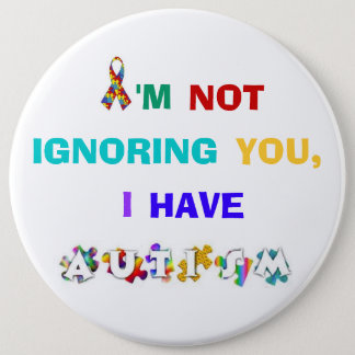 Rainbow Autism Awareness Button
