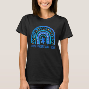 Rainbow Autism Awareness Daisy Flower For Mom Wome T-Shirt