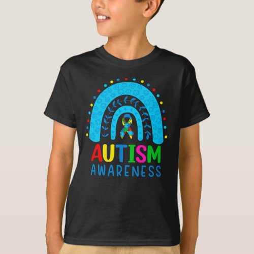 Rainbow Autism Awareness Ribbon Gifts T_Shirt