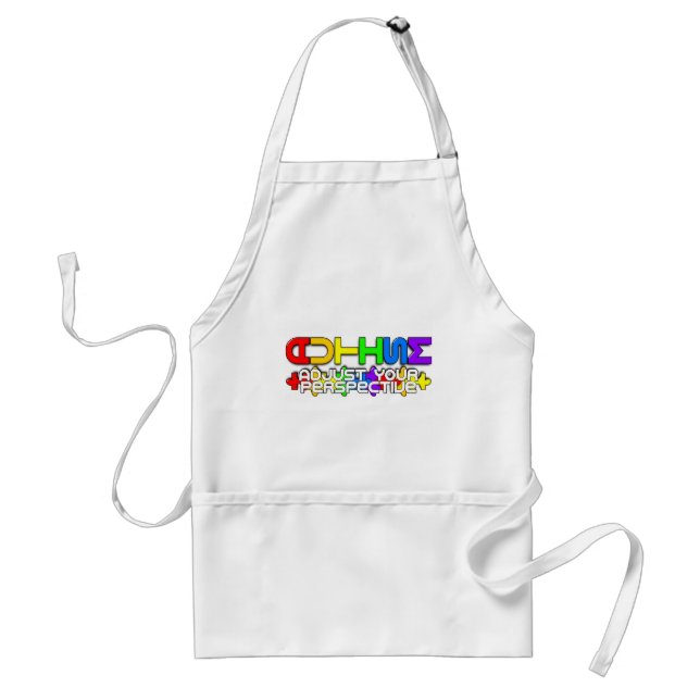 Rainbow Autism Puzzle Adult Apron (Front)