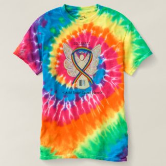 Rainbow Awareness Ribbon Angel Custom Cause Shirts