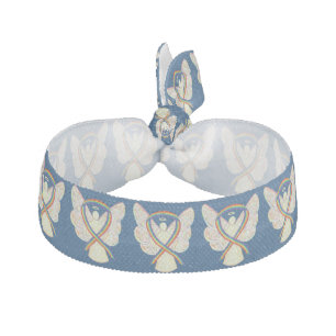 Rainbow Awareness Ribbon Angel Custom Hair Ties