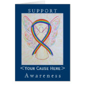 Rainbow Awareness Ribbon Angel Customized Card (Front)