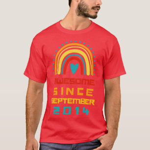 Rainbow Awesome Since september 2014 7th Birthday T-Shirt