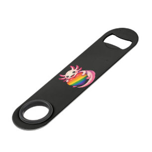 Rainbow Axolotl Heart Pride Amphibian Bar Key