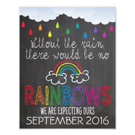 Rainbow Baby Announcement Photo Prop Sign, 11 X 14