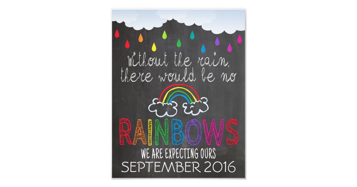 rainbow baby announcement photo prop sign 11 x 14 zazzle com