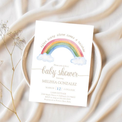 Rainbow Baby Baby Shower Invitation