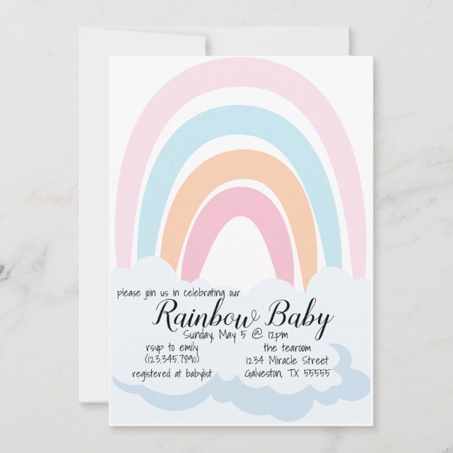 Rainbow Baby Babyshower Invitation (Front)