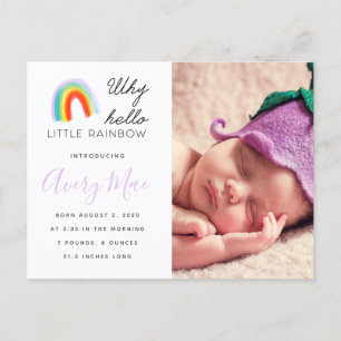 Rainbow Baby Birth Announcement Little Rainbow