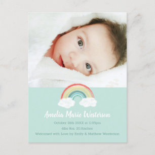 Rainbow Baby Birth Announcement Photo Postcard