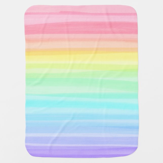 Rainbow Baby Blanket Watercolor Rainbow colors (Front)