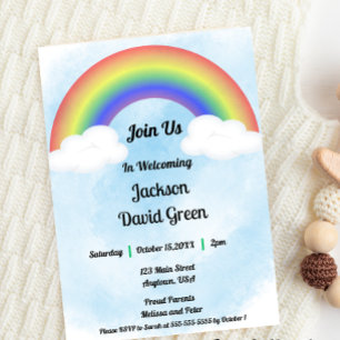 Rainbow Baby (Blue) Shower Invitation