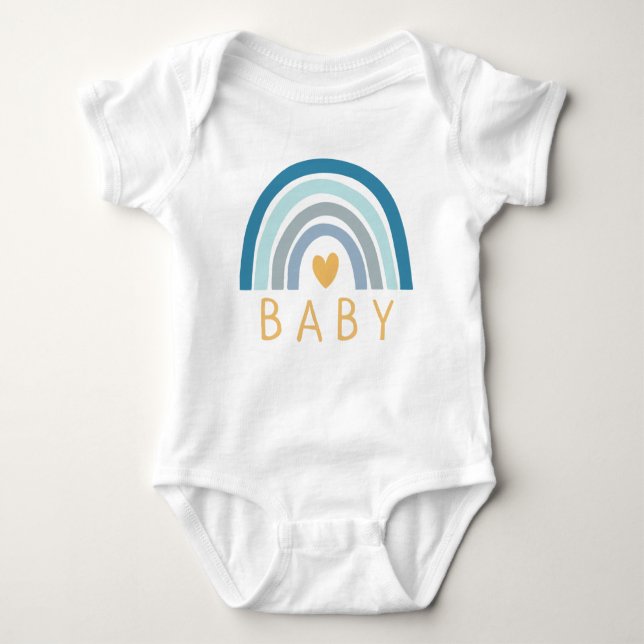 Rainbow Baby Boho Blue Baby Bodysuit (Front)