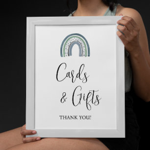 Rainbow Baby Boy Cards and Gifts Baby Shower Sign