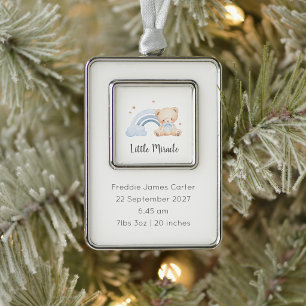 Rainbow Baby Boy Little Miracle Rainbow Bear Christmas Ornament