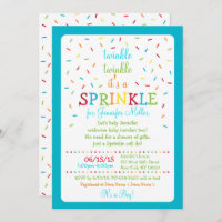 Rainbow Baby Boy Sprinkle Invitation