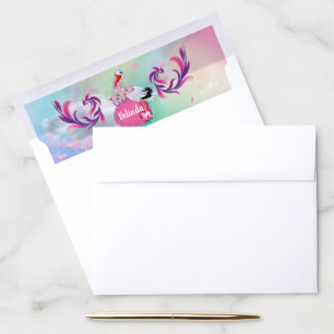 Rainbow Baby Butterfly Fairy Baby Shower Envelope Liner