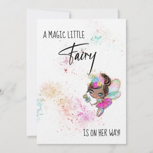  Rainbow Baby Fairy Magic Shower Invitation