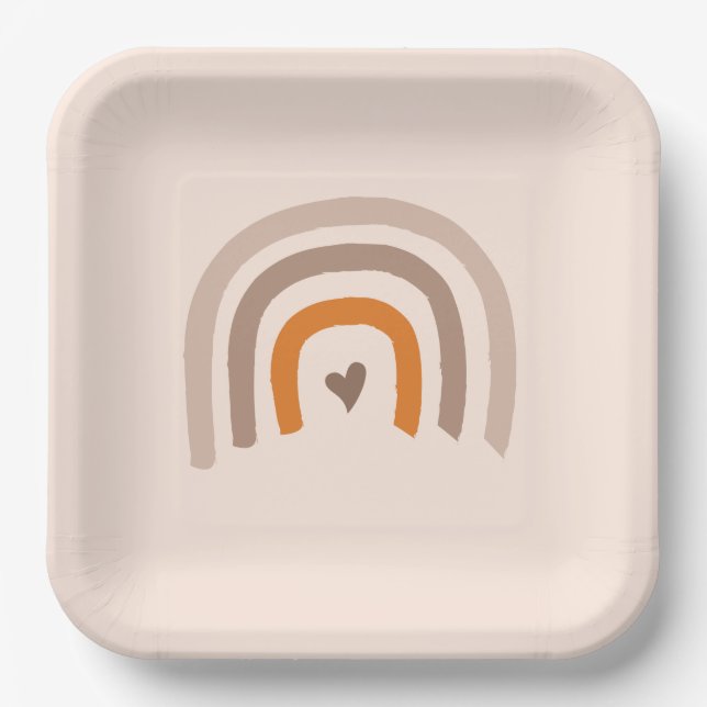 Rainbow Baby gender neutral Modern Paper Plates (Front)