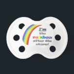 Rainbow Baby Pacifier<br><div class="desc">My husband and I suffered a miscarriage before we welcomed our beautiful baby boy. We want our son to know about his older brother or sister and how much we hoped for and prayed for him - and that he's the light of our lives! This design is also our way...</div>