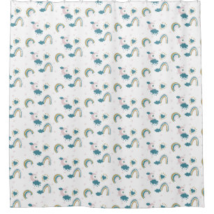 Rainbow Baby Pastel Pattern – Whimsical Nursery Shower Curtain