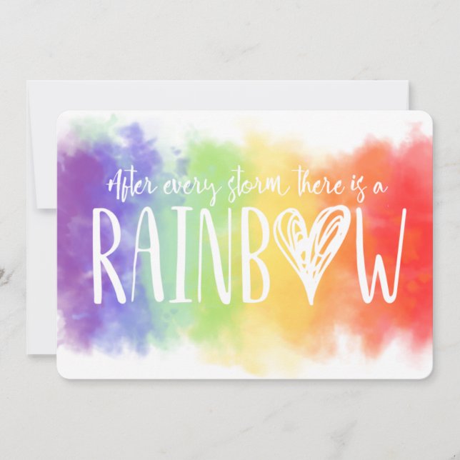 Rainbow Baby Pregnancy Announcement Card (Front)