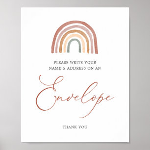 Rainbow Baby Shower Address Envelope Sign