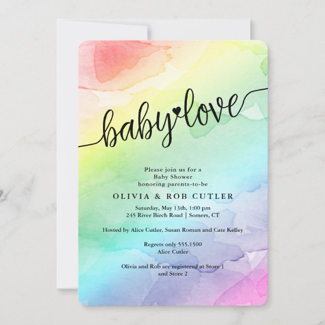 Rainbow Baby Shower Baby Love Invitation (Front)