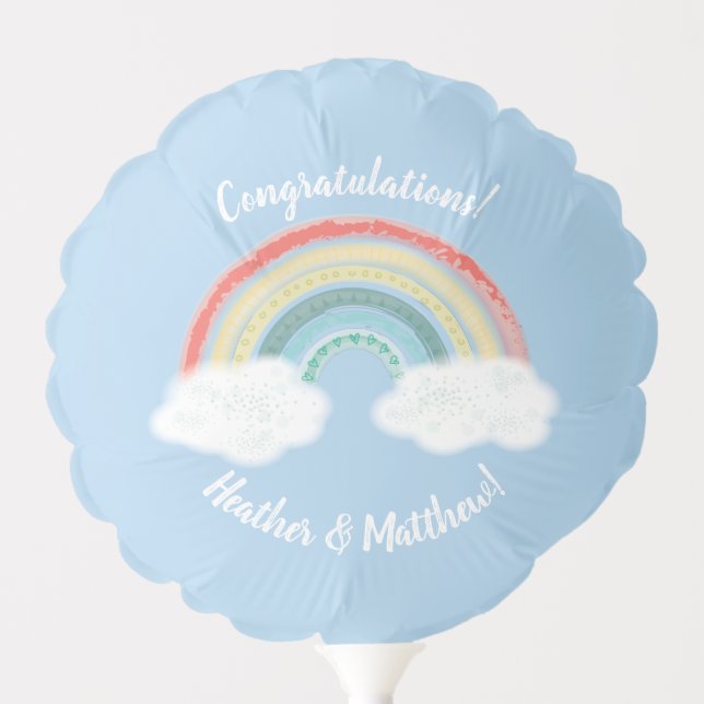 Rainbow Baby Shower Blue Boy Balloon (Front)